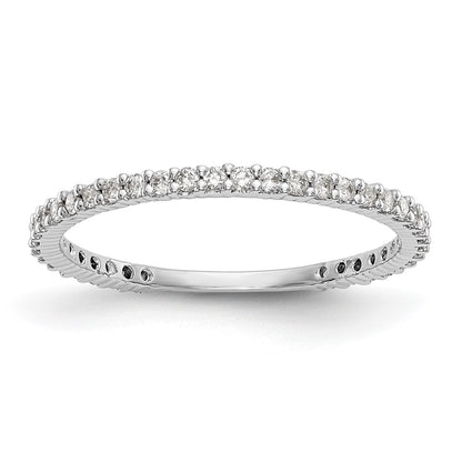 0.30ct. CZ Solid Real 14K White Gold Wedding Band Ring