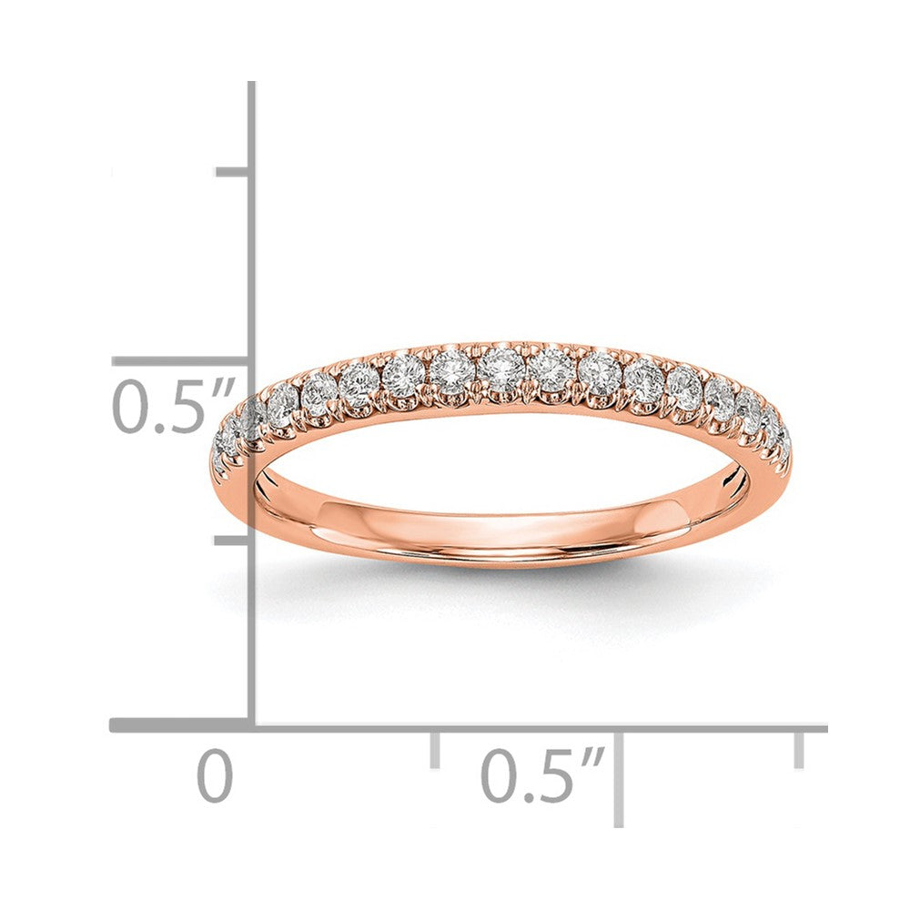 0.42ct. CZ Solid Real 14K Rose Gold Wedding Band Ring