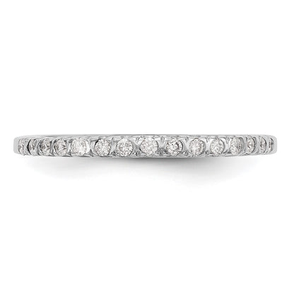 0.15ct. CZ Solid Real 14K White Gold Wedding Band Ring
