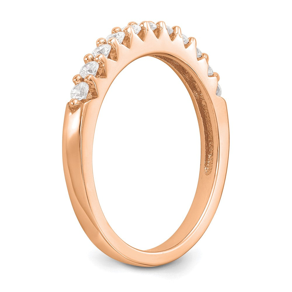 0.33ct. CZ Solid Real 14K Rose Gold Wedding Band Ring