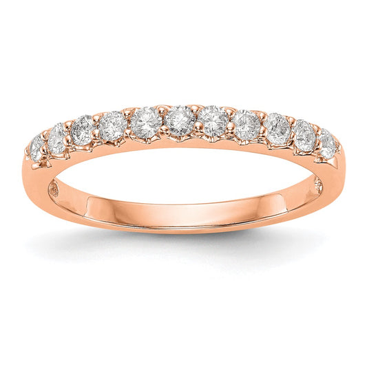 0.33ct. CZ Solid Real 14K Rose Gold Wedding Band Ring