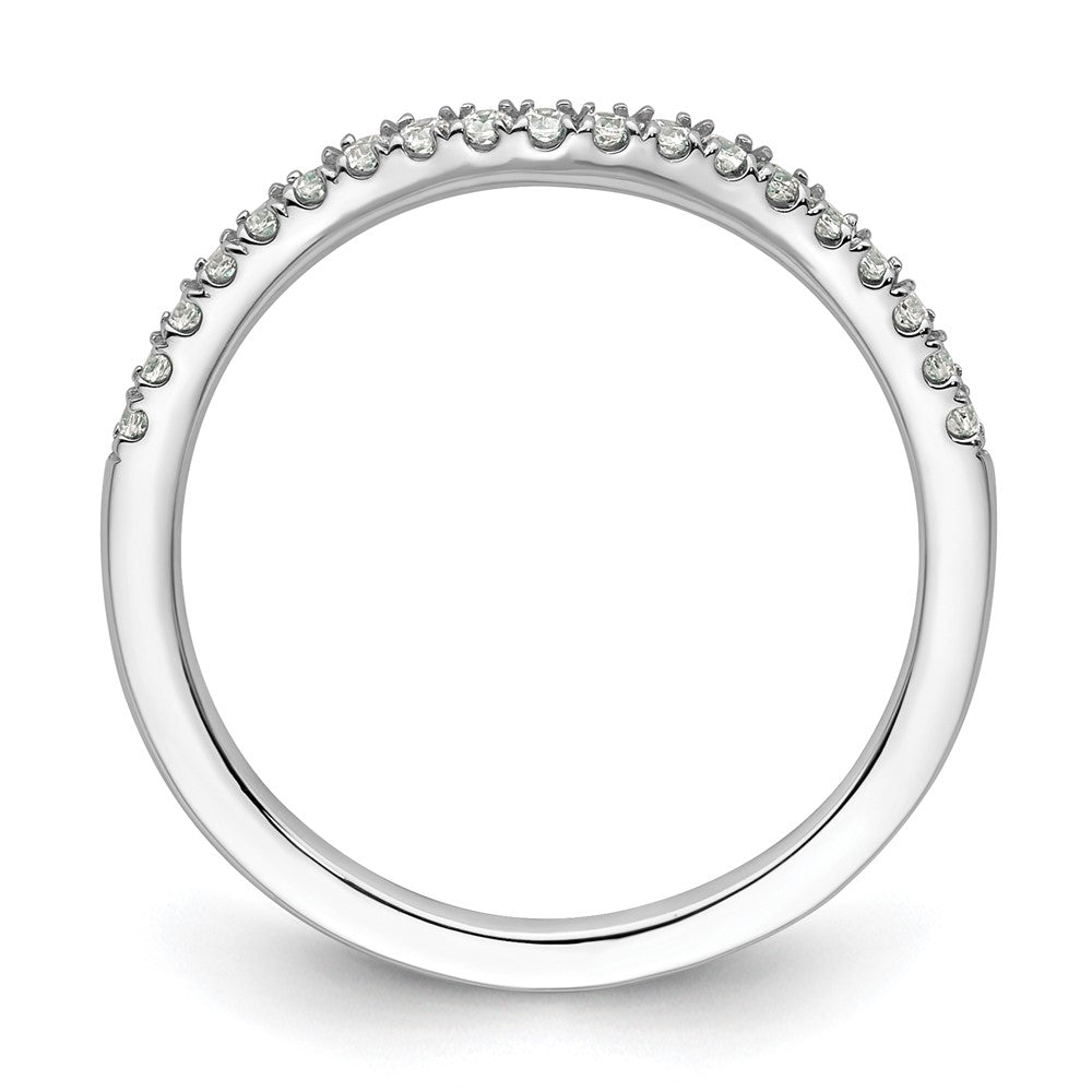 0.19ct. CZ Solid Real 14K White Gold Wedding Band Ring