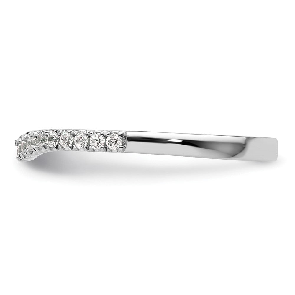 0.19ct. CZ Solid Real 14K White Gold Wedding Band Ring