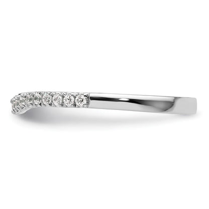 0.19ct. CZ Solid Real 14K White Gold Wedding Band Ring