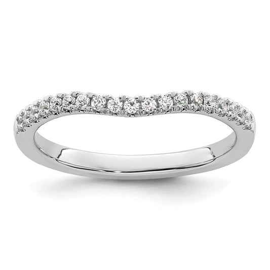 0.19ct. CZ Solid Real 14K White Gold Wedding Band Ring
