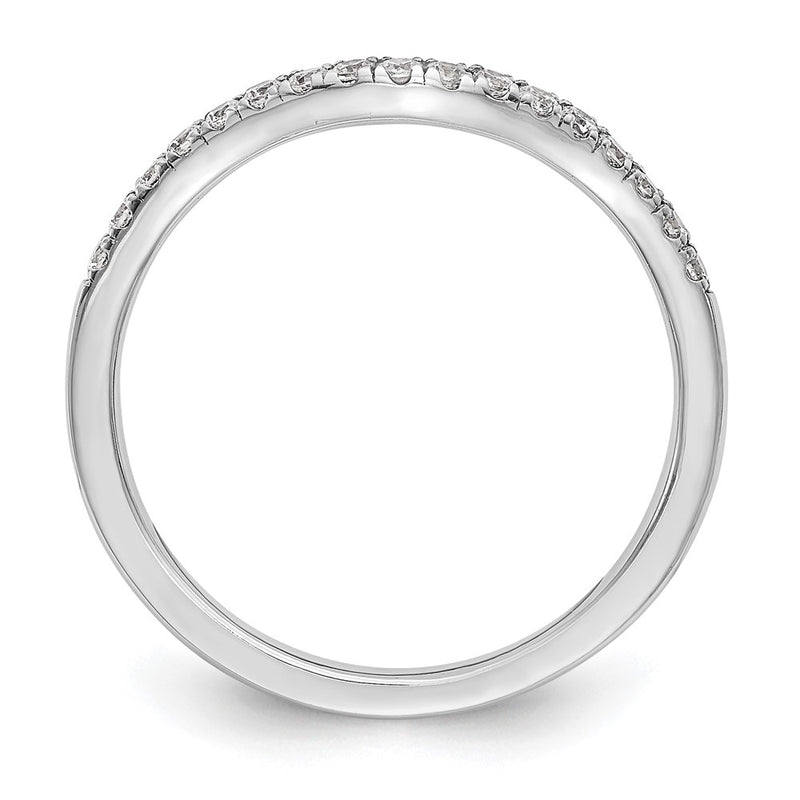 14K White Gold Real Diamond Band