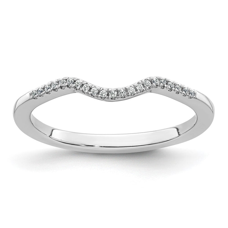 14K White Gold Real Diamond Band