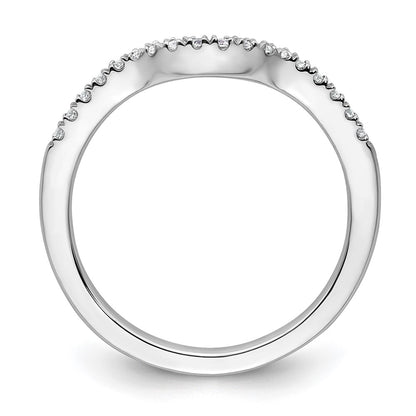 0.18ct. CZ Solid Real 14K White Gold Wedding Band Ring