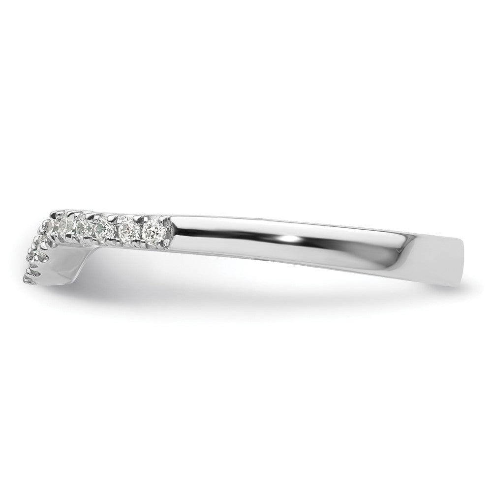 0.18ct. CZ Solid Real 14K White Gold Wedding Band Ring