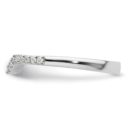 0.18ct. CZ Solid Real 14K White Gold Wedding Band Ring