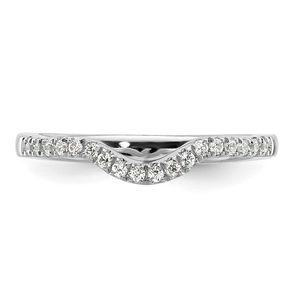 0.18ct. CZ Solid Real 14K White Gold Wedding Band Ring