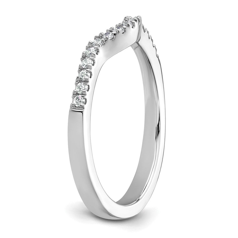 0.18ct. CZ Solid Real 14K White Gold Wedding Band Ring