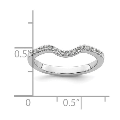 0.18ct. CZ Solid Real 14K White Gold Wedding Band Ring