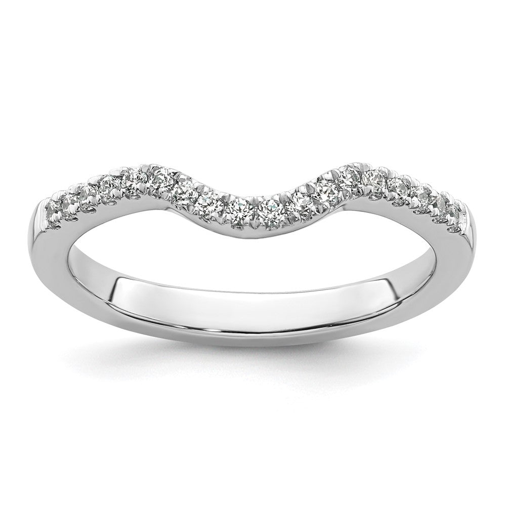 0.18ct. CZ Solid Real 14K White Gold Wedding Band Ring