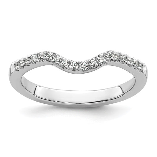 0.18ct. CZ Solid Real 14K White Gold Wedding Band Ring