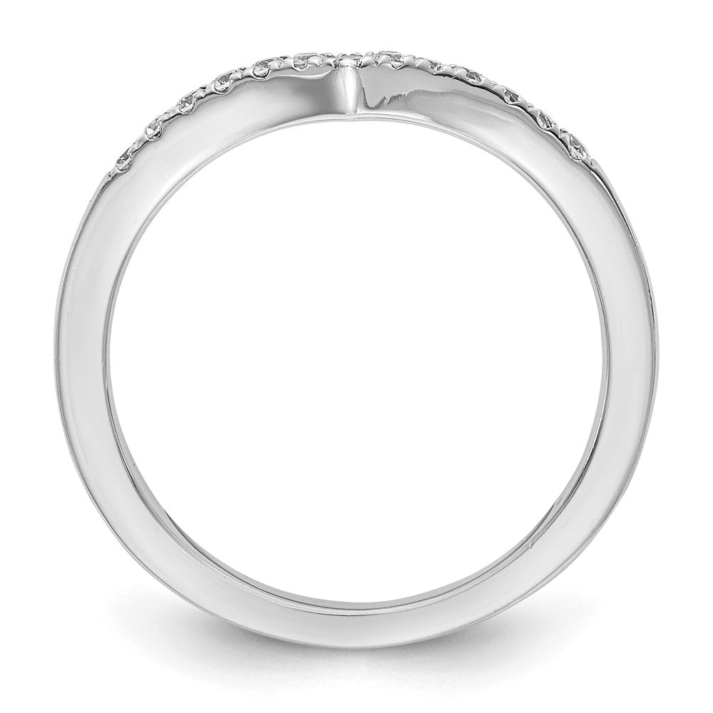 0.13ct. CZ Solid Real 14K White Gold Wedding Band Ring