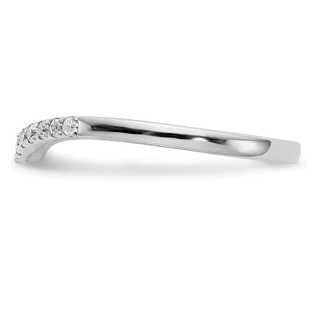 0.13ct. CZ Solid Real 14K White Gold Wedding Band Ring