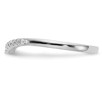 0.13ct. CZ Solid Real 14K White Gold Wedding Band Ring