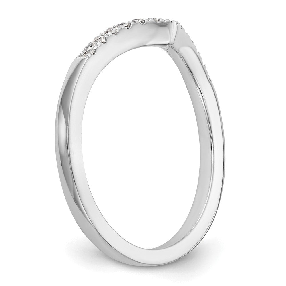 0.13ct. CZ Solid Real 14K White Gold Wedding Band Ring