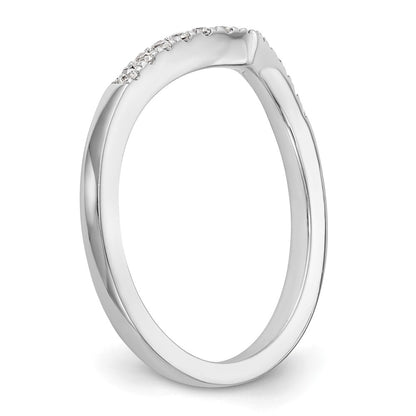 0.13ct. CZ Solid Real 14K White Gold Wedding Band Ring