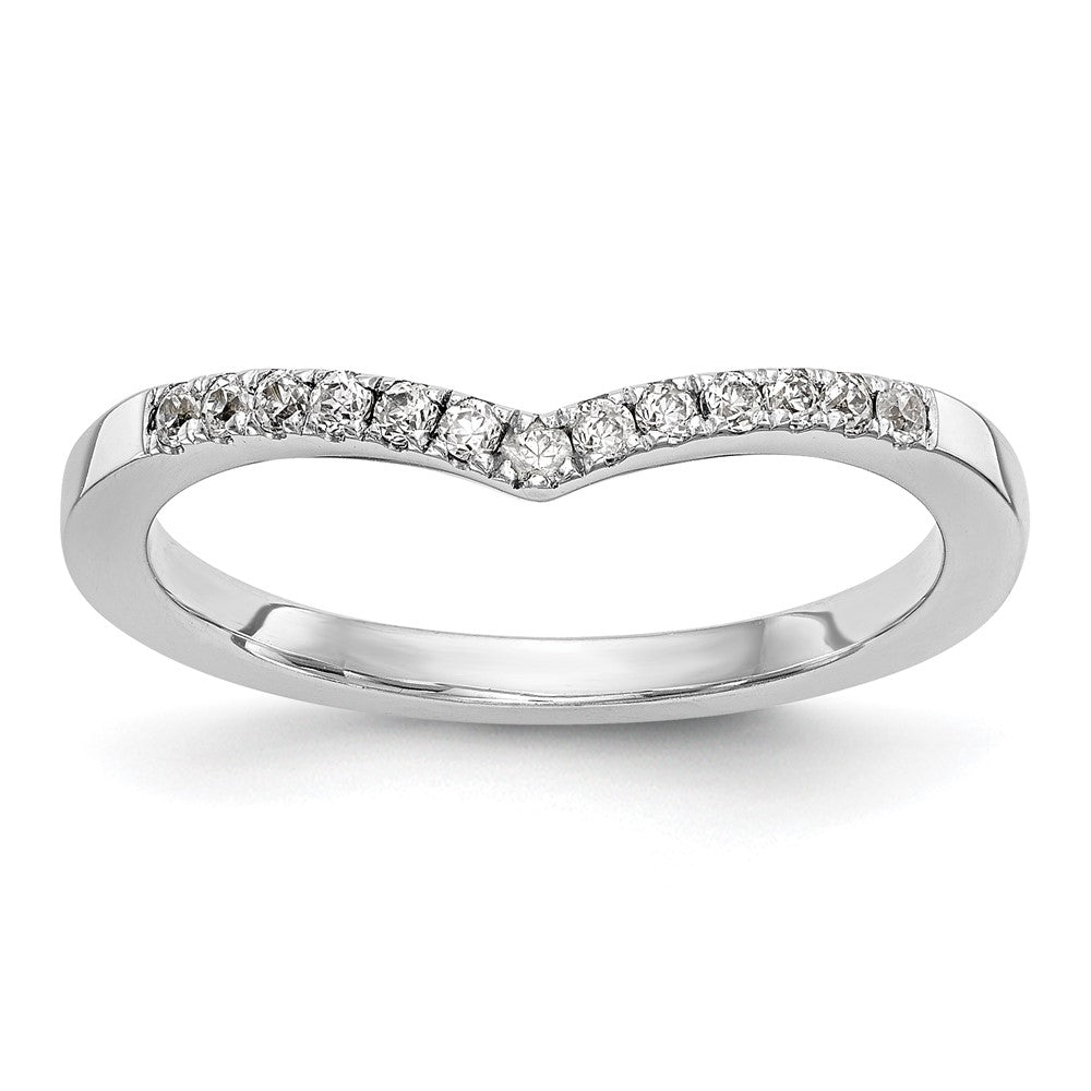 0.13ct. CZ Solid Real 14K White Gold Wedding Band Ring