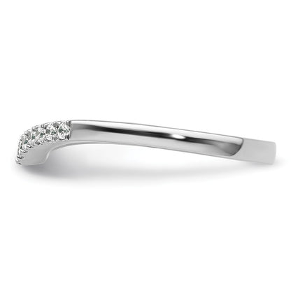 14K White Gold Real Diamond Band