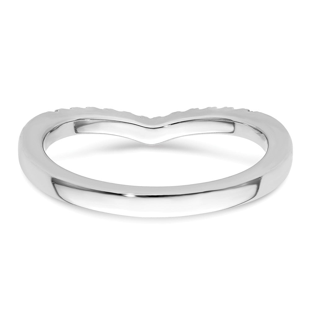 0.16ct. CZ Solid Real 14K White Gold Wedding Band Ring