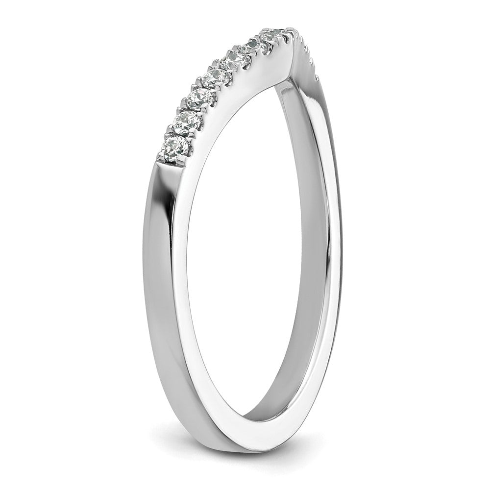 0.16ct. CZ Solid Real 14K White Gold Wedding Band Ring
