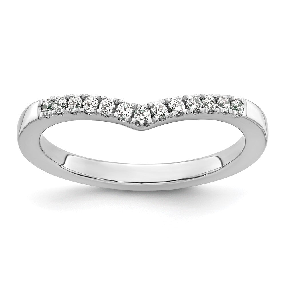 0.16ct. CZ Solid Real 14K White Gold Wedding Band Ring
