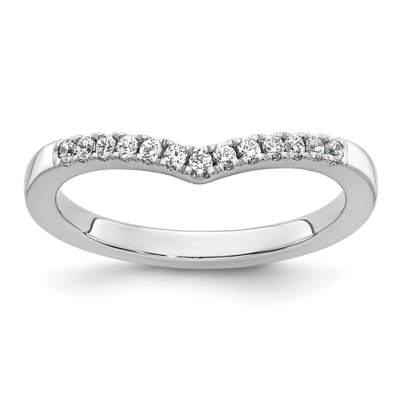 14K White Gold Real Diamond Band