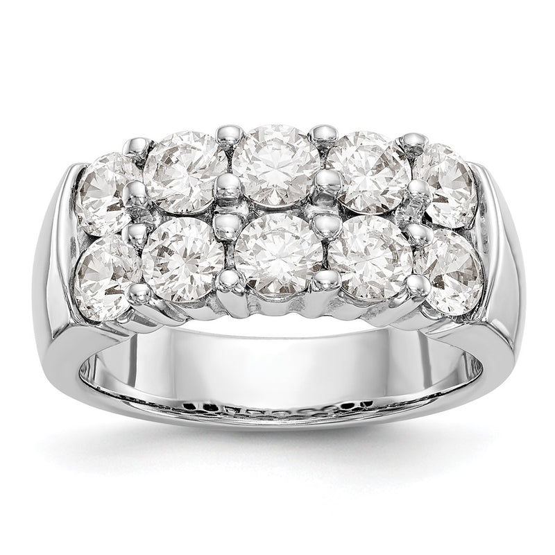 14K White Gold Real Diamond Band