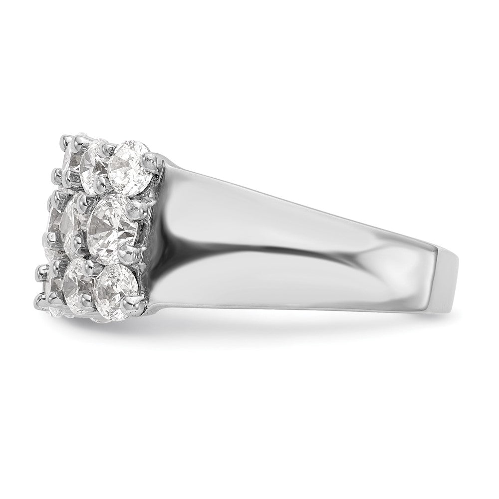 14K White Gold Real Diamond Band