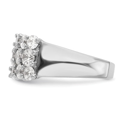 14K White Gold Real Diamond Band