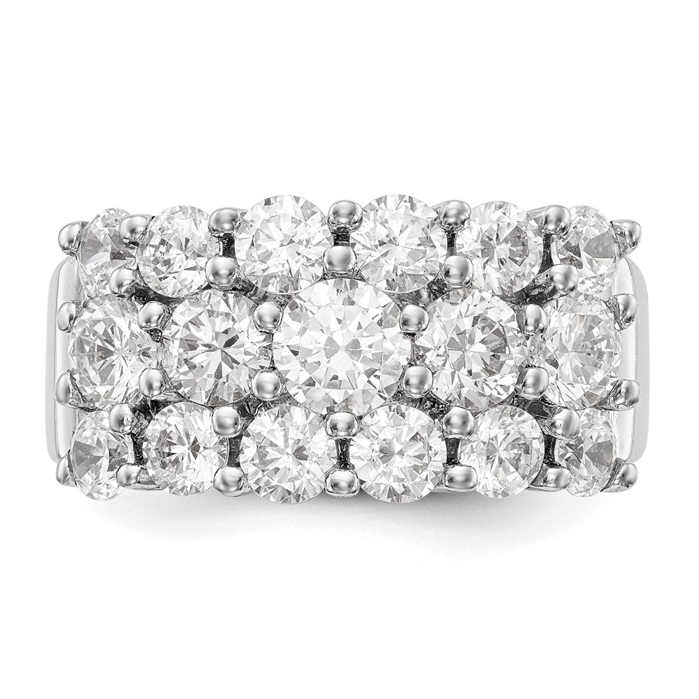 14K White Gold Real Diamond Band