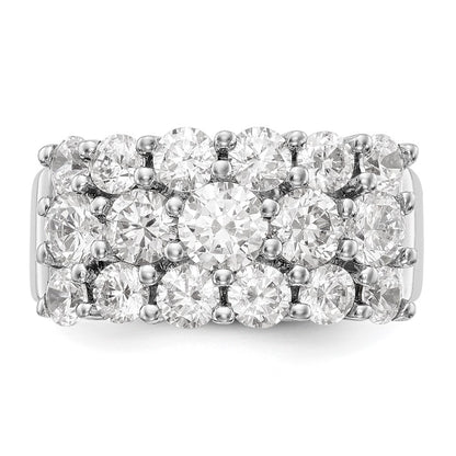14K White Gold Real Diamond Band