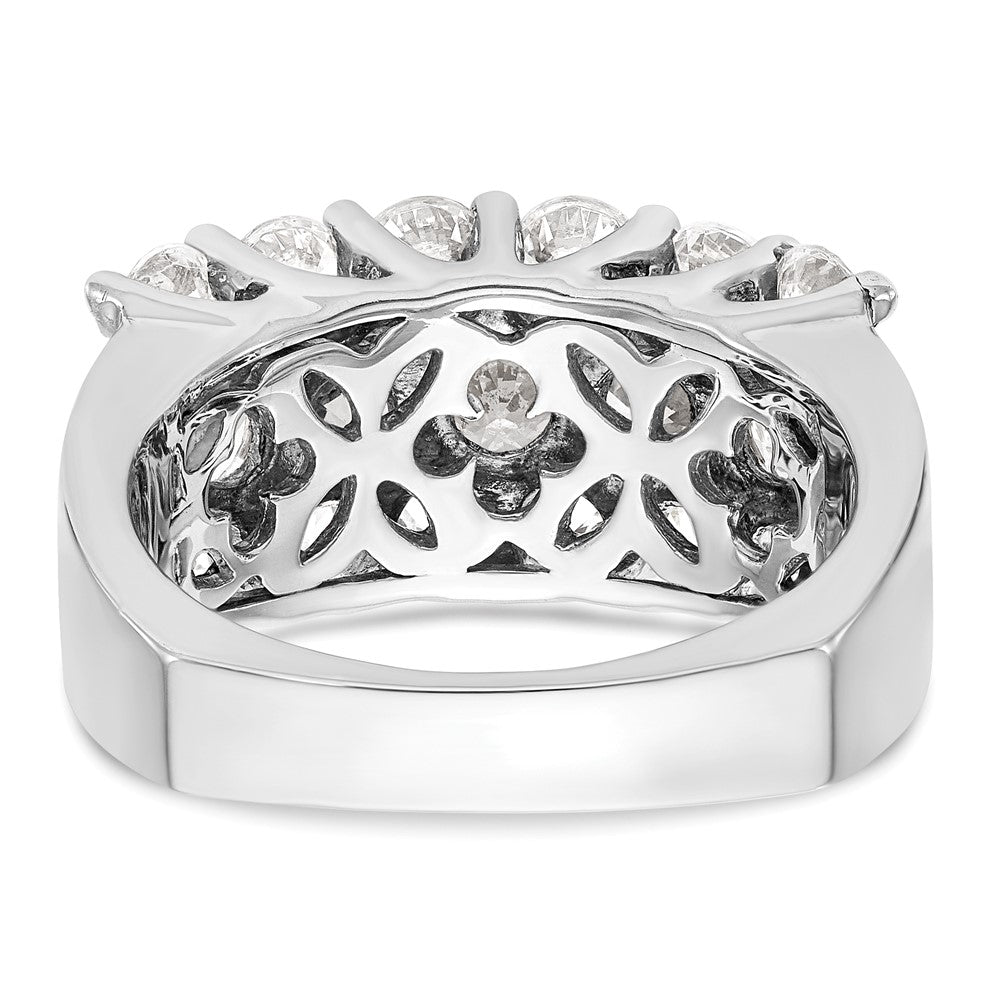 14K White Gold Real Diamond Band