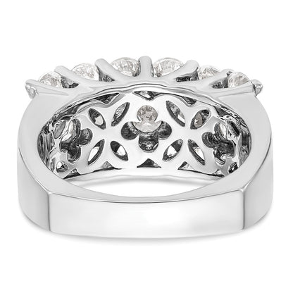 14K White Gold Real Diamond Band