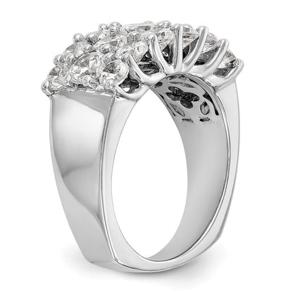14K White Gold Real Diamond Band