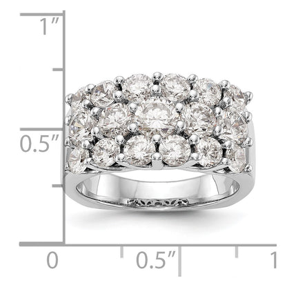 14K White Gold Real Diamond Band
