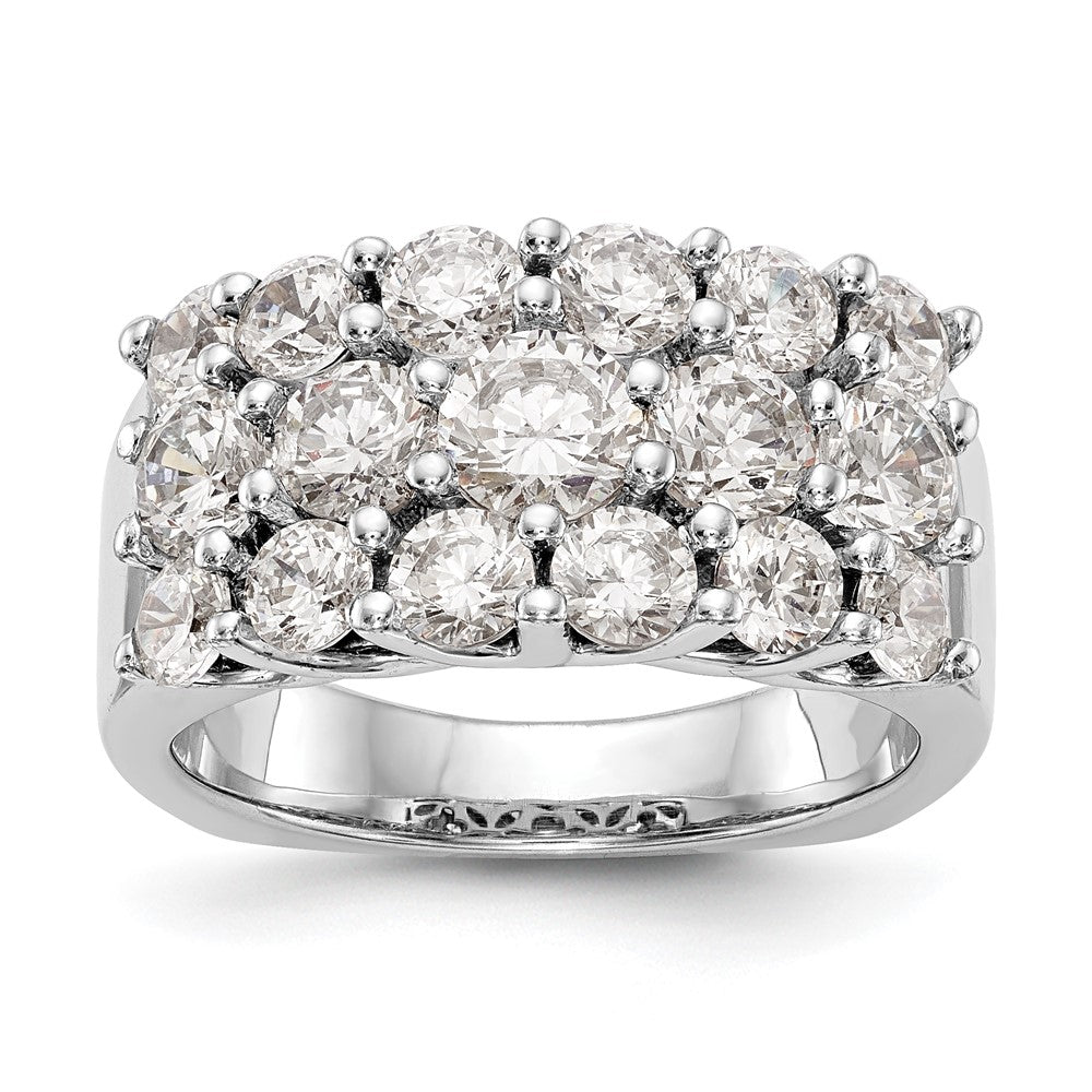 14K White Gold Real Diamond Band