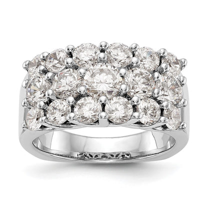 14K White Gold Real Diamond Band