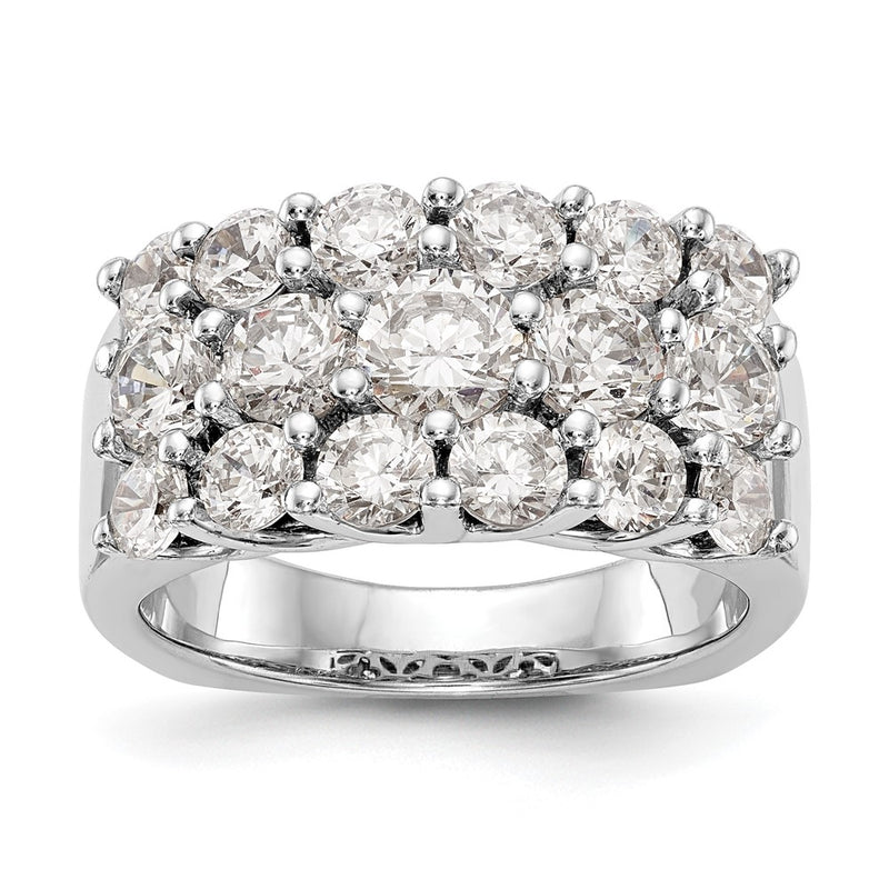 14K White Gold Real Diamond Band