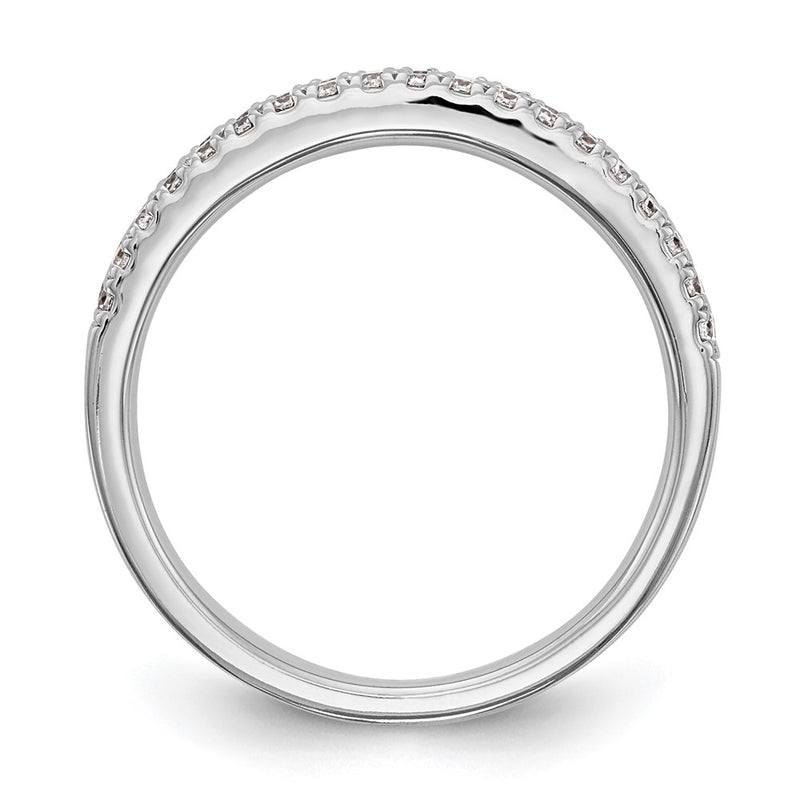 14K White Gold Real Diamond Band