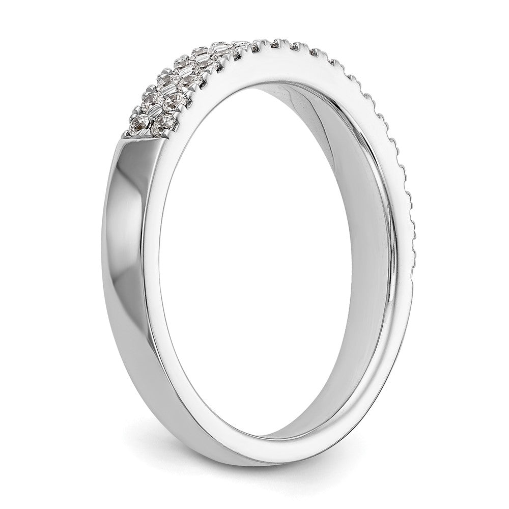 14K White Gold Real Diamond Band