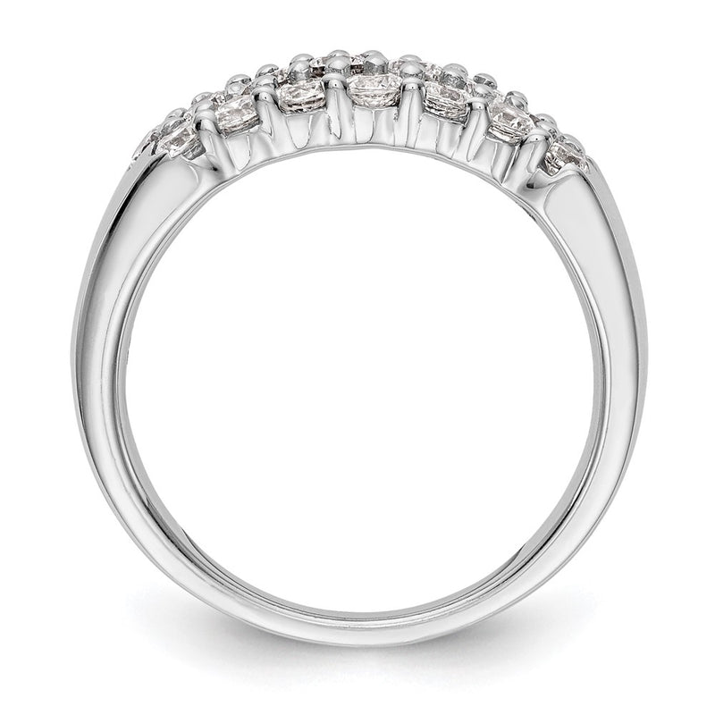 14K White Gold Real Diamond Band