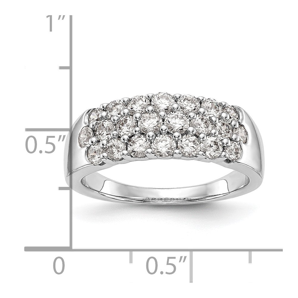 14K White Gold Real Diamond Band