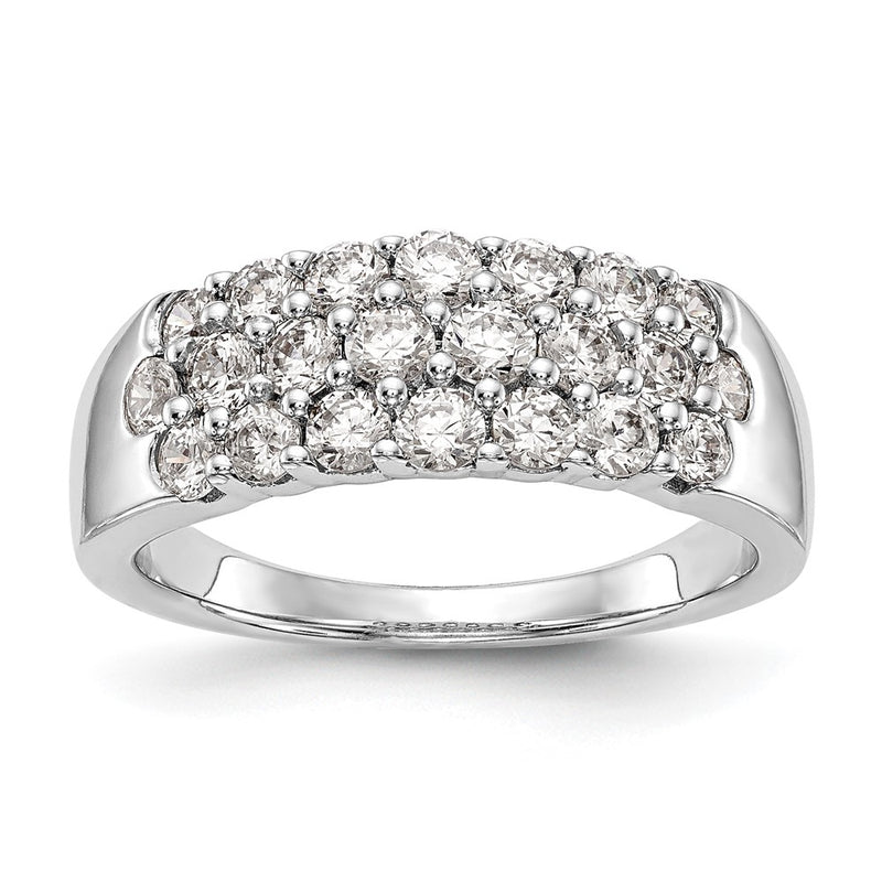 14K White Gold Real Diamond Band
