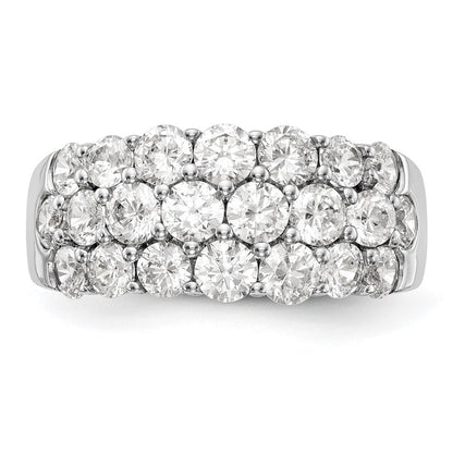 14K White Gold Real Diamond Band
