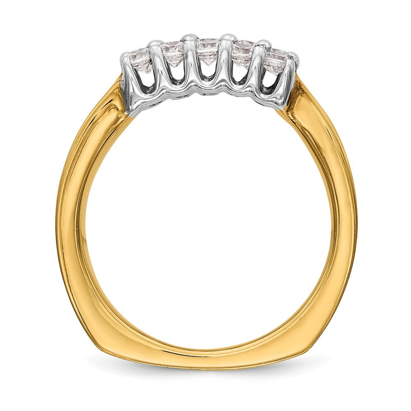 14K Two-Tone Gold Real Diamond Band