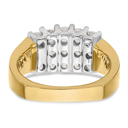 14K Two-Tone Gold Real Diamond Band